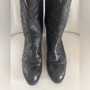 black ostrich boots size 9